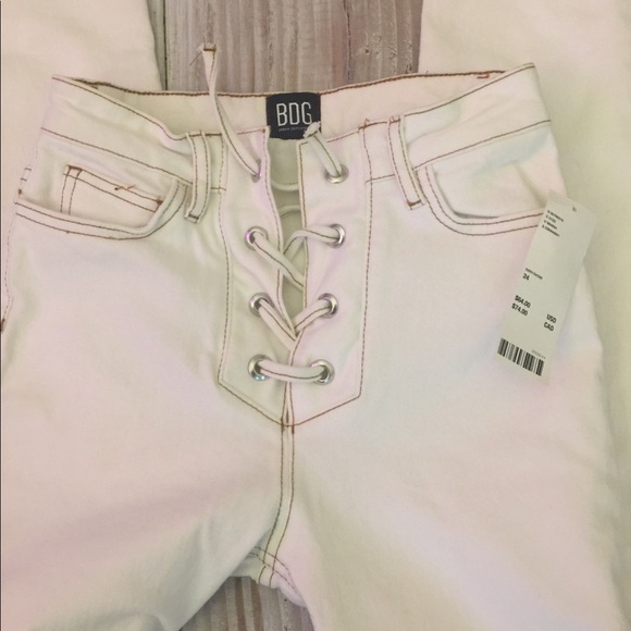 New!Urban outfitters high rise lace up jeans NWT - Picture 5 of 5